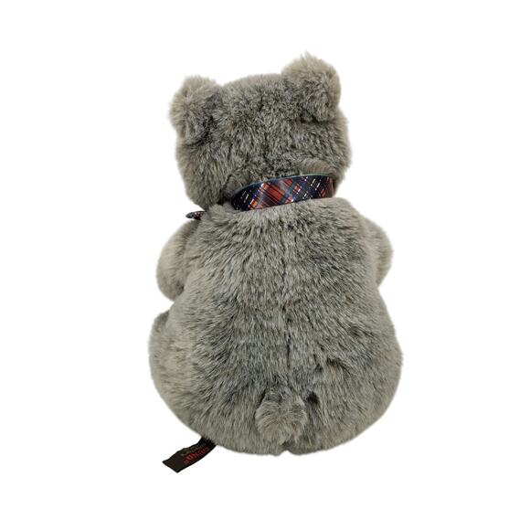 Gund Collectors Classic Gray Bear Plush Blue Thunder 1992 Plaid Ribbon Toy - Picture 3 of 9